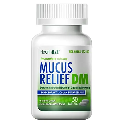 HealthA2Z Mucus Relief DM tablets bottle