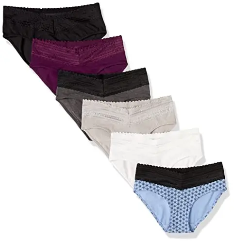 Warner's women's cotton hipster underwear with lace waistband