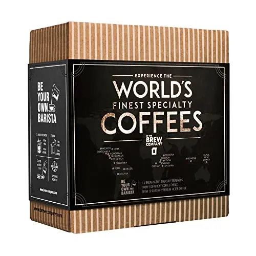 Coffee gift set with multiple single-origin coffees and portable brewers