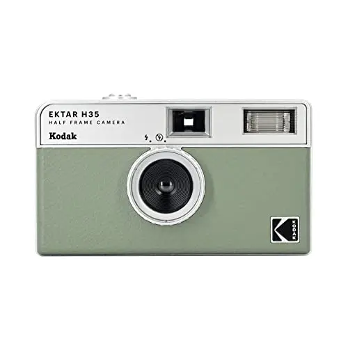 Kodak EKTAR H35 half frame film camera in sage green