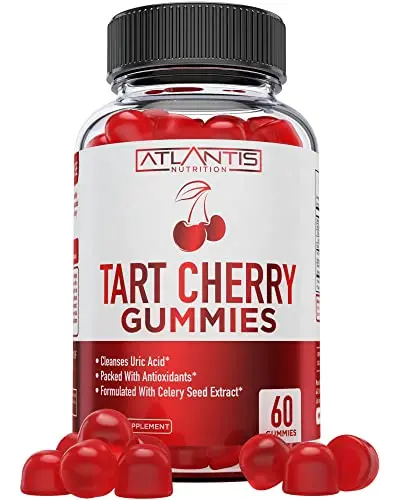 Atlantis Nutrition tart cherry gummies for uric acid cleanse and joint pain relief