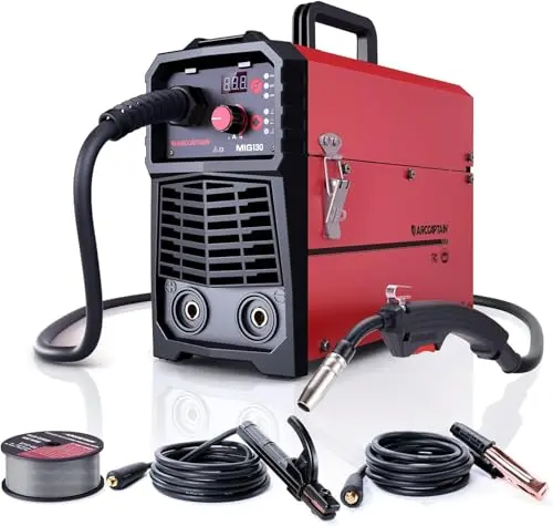 ARCCAPTAIN 130A red and black portable MIG welder