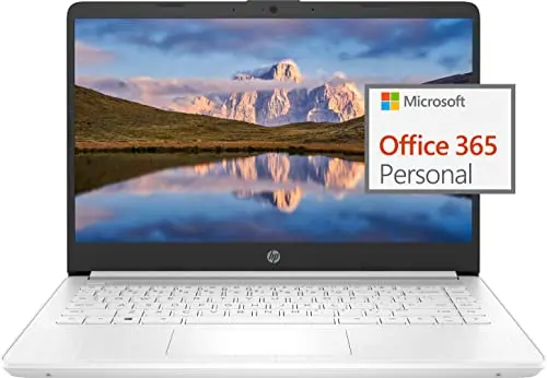HP 14-inch ultral light laptop in snowflake white