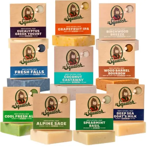 Dr. Squatch natural bar soap variety pack with multiple scents
