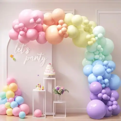 HOUSE OF PARTY pastel rainbow balloon arch garland kit