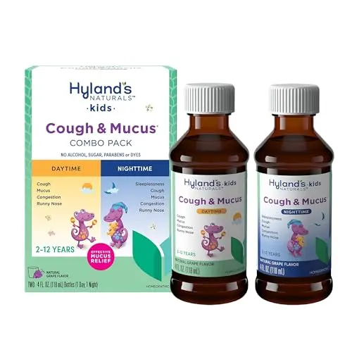 Hyland's Kids Cough Syrup and Mucus Relief daytime and nighttime combo pack