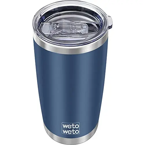 WETOWETO 20oz insulated tumbler in navy blue with powder coating