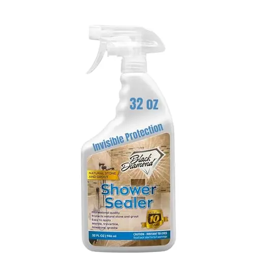 Black Diamond Stoneworks grout and stone sealer for shower protection