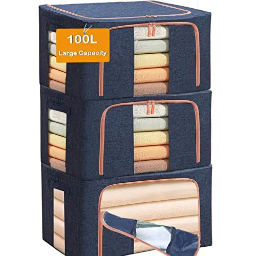 SWEERI storage bags with metal frames for structured clothes storage