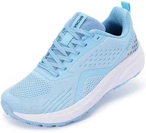 BRONAX wide toe road running shoes in light blue