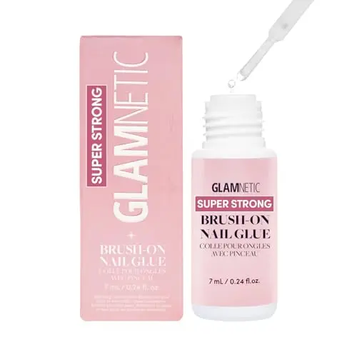 Glamnetic brush-on nail glue with travel-friendly bottle