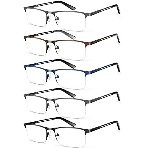 KONHAGO blue light blocking half frame reading glasses
