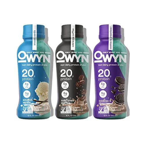 OWYN plant based protein shake bottle