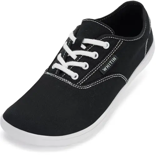 WHITIN canvas barefoot minimalist sneakers in black