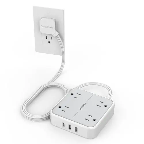 TESSAN flat plug surge protector with multiple outlets