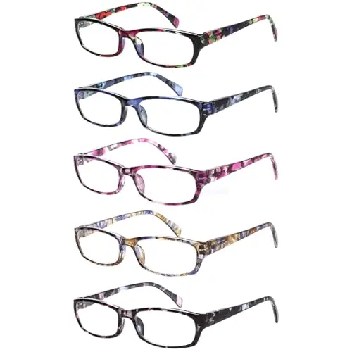Kerecsen colorful reading glasses for women with spring hinges