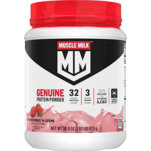 Muscle Milk Genuine Protein Powder strawberries n creme flavor