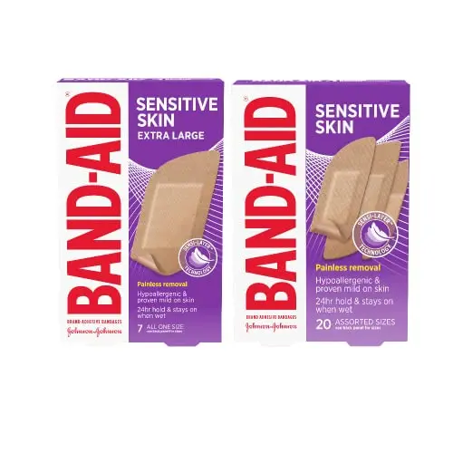 Band-Aid sensitive skin bandages for adhesive allergy