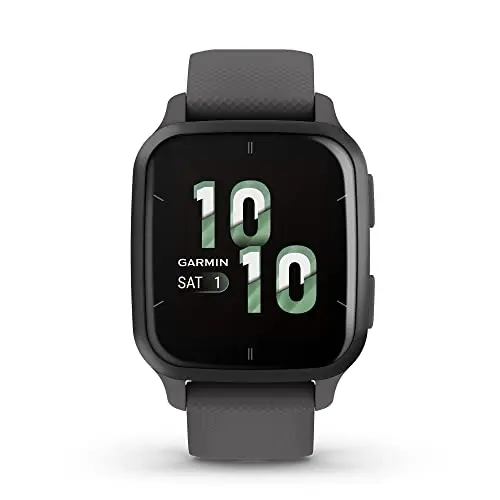 Garmin Venu Sq 2 smartwatch displaying health metrics on AMOLED screen