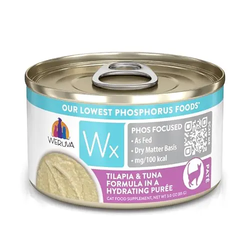 Weruva Wx Phos Focused wet cat food cans for kidney care