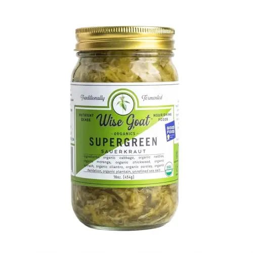 Wise Goat Organics supergreen fermented sauerkraut with green vegetables