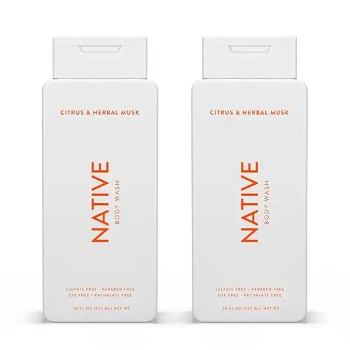 Native Body Wash bottle with citrus and herbal musk scent