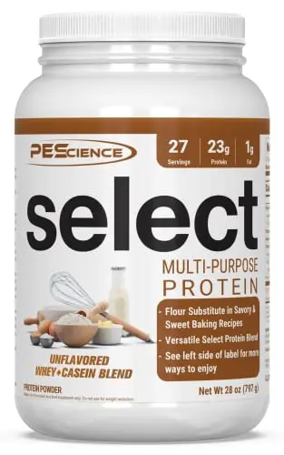 PEScience Unflavored Protein Powder container