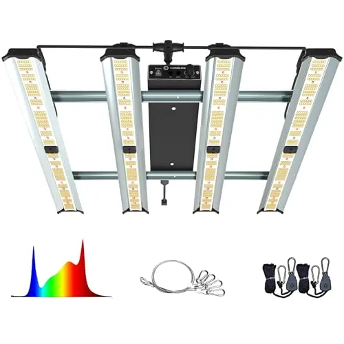 FARMLITE LED grow light with four aluminum light bars and hanging kit