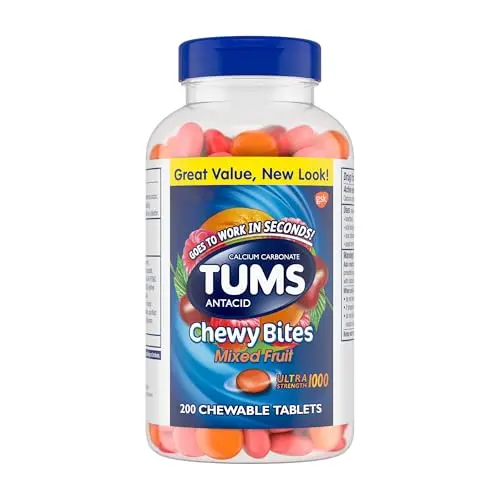 TUMS Chewy Bites chewable antacid tablets for heartburn relief