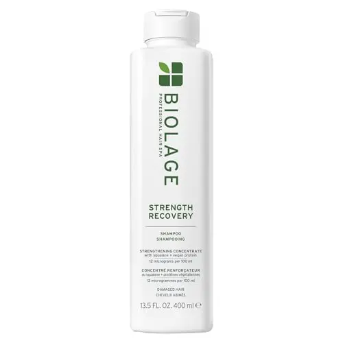 Biolage Strength Recovery Shampoo bottle with green label