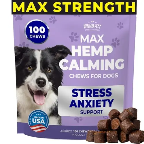 Mighty Petz MAX Hemp Calming Chews for dogs anxiety relief