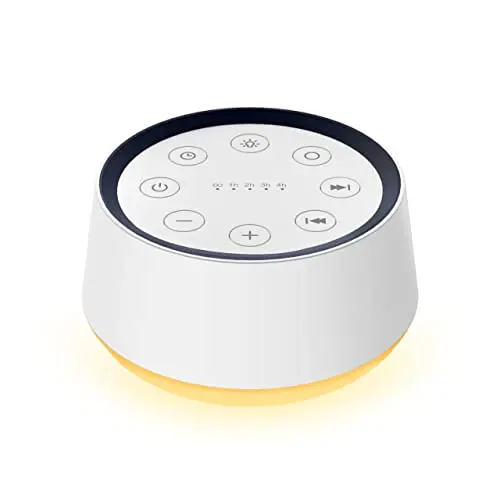 Brown noise machine with 12-color night light