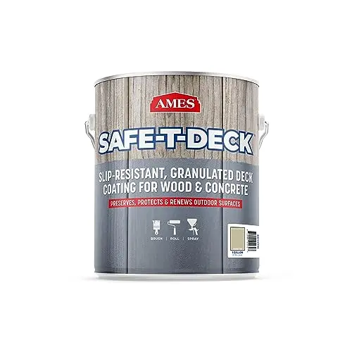Ames Safe-T-Deck granulated exterior paint for old wooden decks
