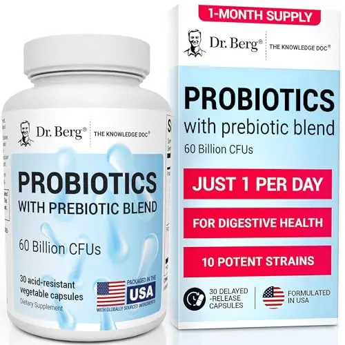Dr. Berg probiotic supplement capsules bottle