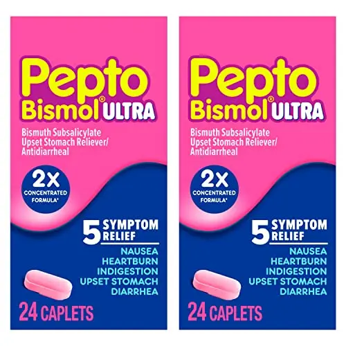 Pepto Bismol Caplets Ultra package