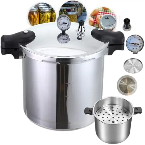 Denali TANKER 23-quart pressure canner in reflective silver