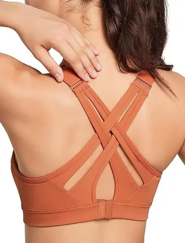 Yvette high impact sports bra with adjustable criss-cross back