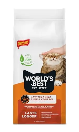 WORLD'S BEST CAT LITER Low Tracking and Dust Control multiple cat litter with larger granules