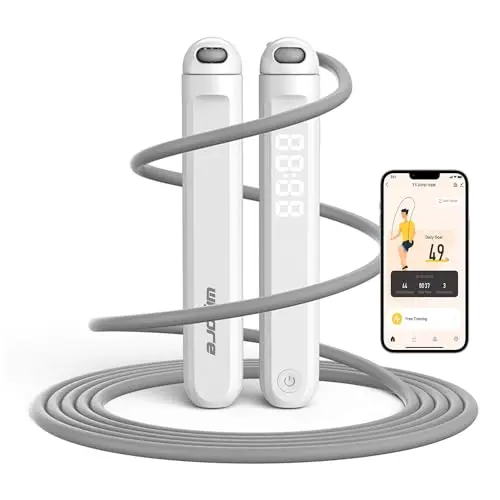 Wigore smart jump rope with digital counter and white handles