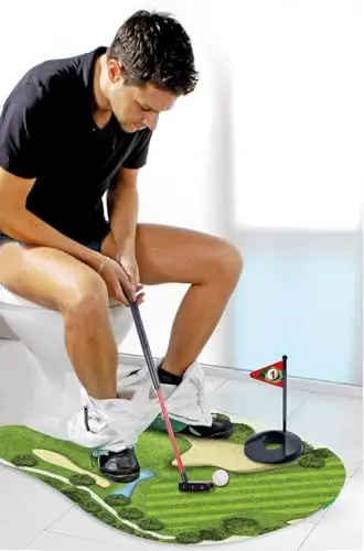 GOODLYSPORTS toilet golf game with putter and green