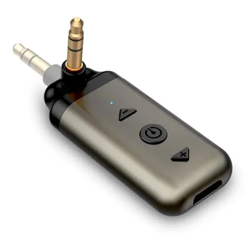 HVMLAK Bluetooth aux adapter with rotating audio jack
