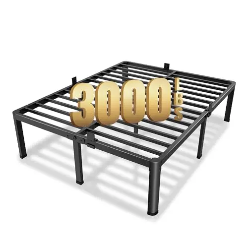 MAF queen size metal platform bed frame with rounded corners