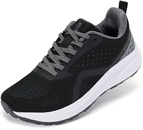 BRONAX wide toe box tennis shoes in black color for women