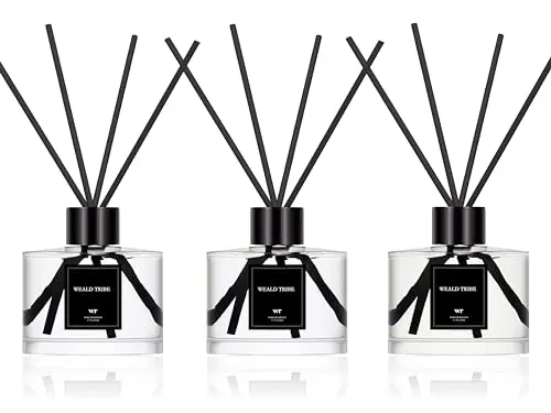 WEALD TRIBE 3-pack Reed Diffuser set with transparent bottles