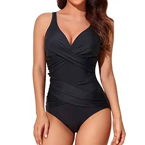 Smismivo one piece swimsuit with criss cross front