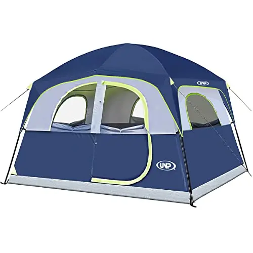 UNP 6 person waterproof camping tent with mesh windows