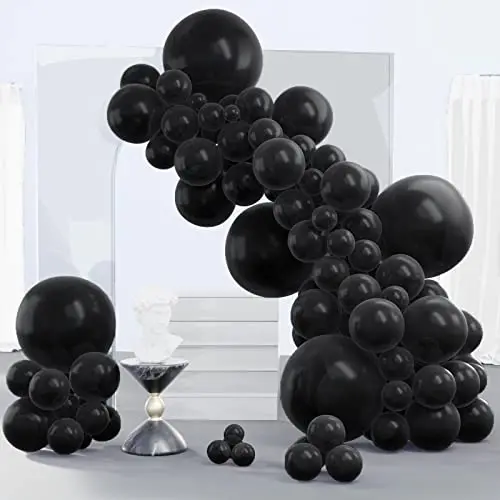 PartyWoo matte black latex balloons for dramatic balloon arches