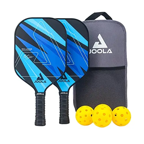 JOOLA Ben Johns blue lightning pickleball set with carrying bag