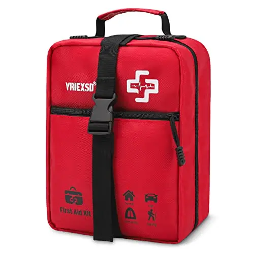 VRIEXSD 400-piece large first aid kit in red waterproof bag