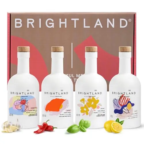 Brightland Infused Olive Oils set with four flavors